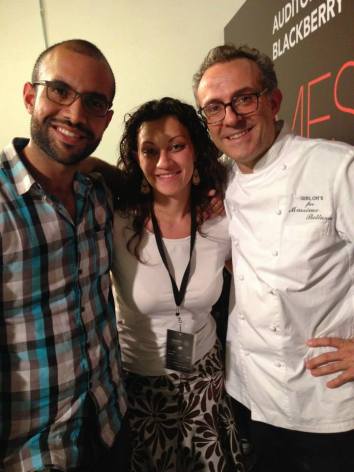 Junto a Massimo Bottura y mi colega Teresa Carrada.